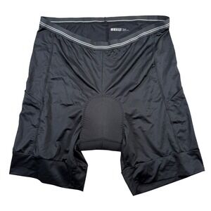 REI Co Op Mens Black Cycling Shorts Padded Chamois Liner XL